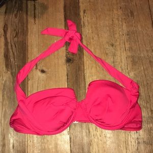 Boston Proper red bikini top removable push up pads size small. EUC!